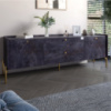 Тумба под телевизор с ящиками LION Wood с золотыми ножками 160х65х40 см Бетон темный (LION-043110)