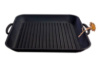 Сковорода чугунная 35*35*4см квадратная (гриль) (Т309)
