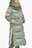 Куртка женская зимняя длинная с капюшоном - 53570 нефритовый цвет