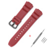 Ремінець для годинника Casio AE-2100 Red BK полімерний червоний (1051-1202)