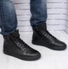 Черные кожаные ботинки с теснением
