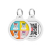 Адресник для собак та котів металічний WAUDOG Smart ID з QR паспортом, малюнок «Французький бульдог», круг, Д 25 мм