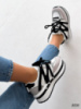 Кросівки білі + сірий + чорний, екошкіра + еконубук, підошва: 5,5 см, спереду: 4 см. всередині текстиль
