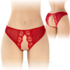 Трусики з розрізом червоні Ambre сексуальна білизна мереживна еротична One Size