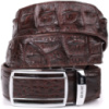 Ремень-автомат CROCODILE LEATHER 18235 из натуральной кожи крокодила (каймана) Коричневый