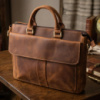 Мужской кожаный портфель для документов ноутбука и работы Vintage 22673 Коричневый