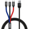 Кабель Baseus Three Primary Colors 3-in-1 USB to Lightning+Micro+Type-C Black (CAMLT-BSY01) (Код товару:30143)