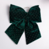 Бархатный бант для декора со стразам на елку 35×45 (см) Зеленый CR-2-11