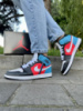 Кроссовки Nike Air Jordan 1 (белый\красный\синий\голубой)