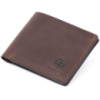 Тонке горизонтальне портмоне без застібки в матовій шкірі 711310 Коричневе