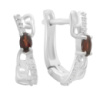 Серебряные серьги CatalogSilver с натуральным гранатом 0.913ct, фианитами (2191438)