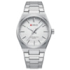 Чоловічий класичний годинник Curren 8439 Silver-White зі сріблястим браслетом та білим циферблатом