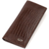 Фактурный мужской вертикальный бумажник из натуральной кожи с тиснением CANPELLINI 21899 Коричневый