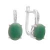 Серебряные серьги CatalogSilver с натуральным изумрудом, фианитами (2172437)