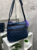 АКЦІЯ! Синя - велика, універсальна та практична стьобана сумка із плащівки на блискавці (5119)