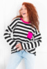 Жіноча чорно-біла кофта в смужку