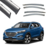 Дефлектори вікон Hyundai Tucson 2015- П/К скотч «FLY» (з нерж-смугою)