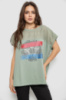 Футболка жіноча з принтом, колір оливковий, 244RW532