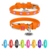 Нашийник для собак шкіряний WAUDOG Glamour з QR паспортом, з клейовими стразами «Квіти», Ш 9 мм, Дов 19-25 см помаранчевий