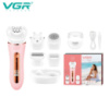 Эпилятор VGR 5 в 1 V-751, 5 насадок. Цвет: розовый