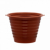 Горшок для цветов ребристый коричневый Юнипласт