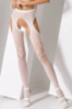 Еротичні колготки-бодістокінг з імітацією панчіх і пояса Passion S017, Білий, S, M, L, S/M/L