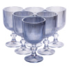 Набор бокалов для вина 6 (шт) по бокалы под вино 300 (мл) на ножке бокалы винные Голубой HP7115BL