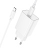 Сетевое зарядное устройство Hoco C143A Type-C PD white + кабель Type-C to Type-C