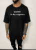 Чоловіча чорна зручна оверсайз футболка з модним написом