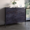 Комод с 4 ящиками LION Wood с черными ножками 100х90х45 см Бетон темный (LION-042975)