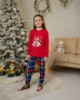 Піжама для дівчинки-підлітка зі штанами - Новорічний ведмедик   14-15 років