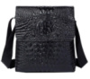 Сумка чоловіча вертикальна з тисненням під рептилію 714715 Чорна