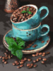 Картина за номерами - Ароматні кавові зерна  Идейка 30х40 см (KHO5636)