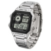 Чоловічий годинник Casio AE-1200WHD-1A з електронним циферблатом та сталевим браслетом