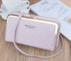 Женская маленькая сумочка клатч на плечо, мини сумка кошелек для телефона Пудровый