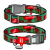 Нашийник для собак нейлоновий WAUDOG Nylon з QR паспортом, малюнок «Гранати», пластиковий фастекс, L, Ш 25 мм, Дов 33-49 см