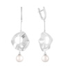 Серебряные серьги CatalogSilver с искусственным жемчугом (2106418)