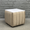 Пуф-трансформер 5в1 Остин-2 со столиком велюр бежевый/белая аляска 3-3-9005