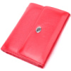 Яскравий жіночий гаманець із монетницею із натуральної шкіри 719482 Червоний