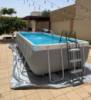 Intex 26792 (488×244×107 см) каркасний басейн Prism Frame Pool сірий з фільтр насосом, сходами, тентом та підстилкою