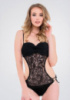 Цілісний жіночий купальник з гіпюром «Black Star»| Розпродаж моделі 44