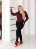 Жіночий костюм для спорту і фітнесу «Focus»| Норма і батал Чорний +бордовий, 54-56