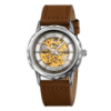 Чоловічий механічний годинник Skmei M035LSIDKBN Silver-Dark Brown Leather з автопідзаводом