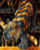 Картина за номерами «Тигр у вогні» 40х50см