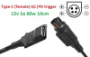 Переходник на 12v (max 5a, 60w) 4pin LP (Kycon) 8-10cm з USB Type-C (Female) Quick Charge Power Delivery QC|PD тригер (A class) 1 день гар.