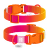 Нашийник для собак з нейлону WAUDOG Nylon Recycled c QR паспортом, градієнт, пластиковий фастекс, L, Ш 25 мм, Дов 33-49 см, помаранчевий
