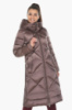 Куртка женская зимняя длинная с капюшоном - 51675 цвет сепия