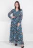 Жіноча темно-синя сукня в квітковий принт