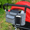 Сумка-органайзер Z&D для коляски (Лен Серый). Удобная универсальная летняя сумка для коляски на любую ширину ручки
