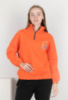 Жіноча оранжева кофта з логотипом на блискавці